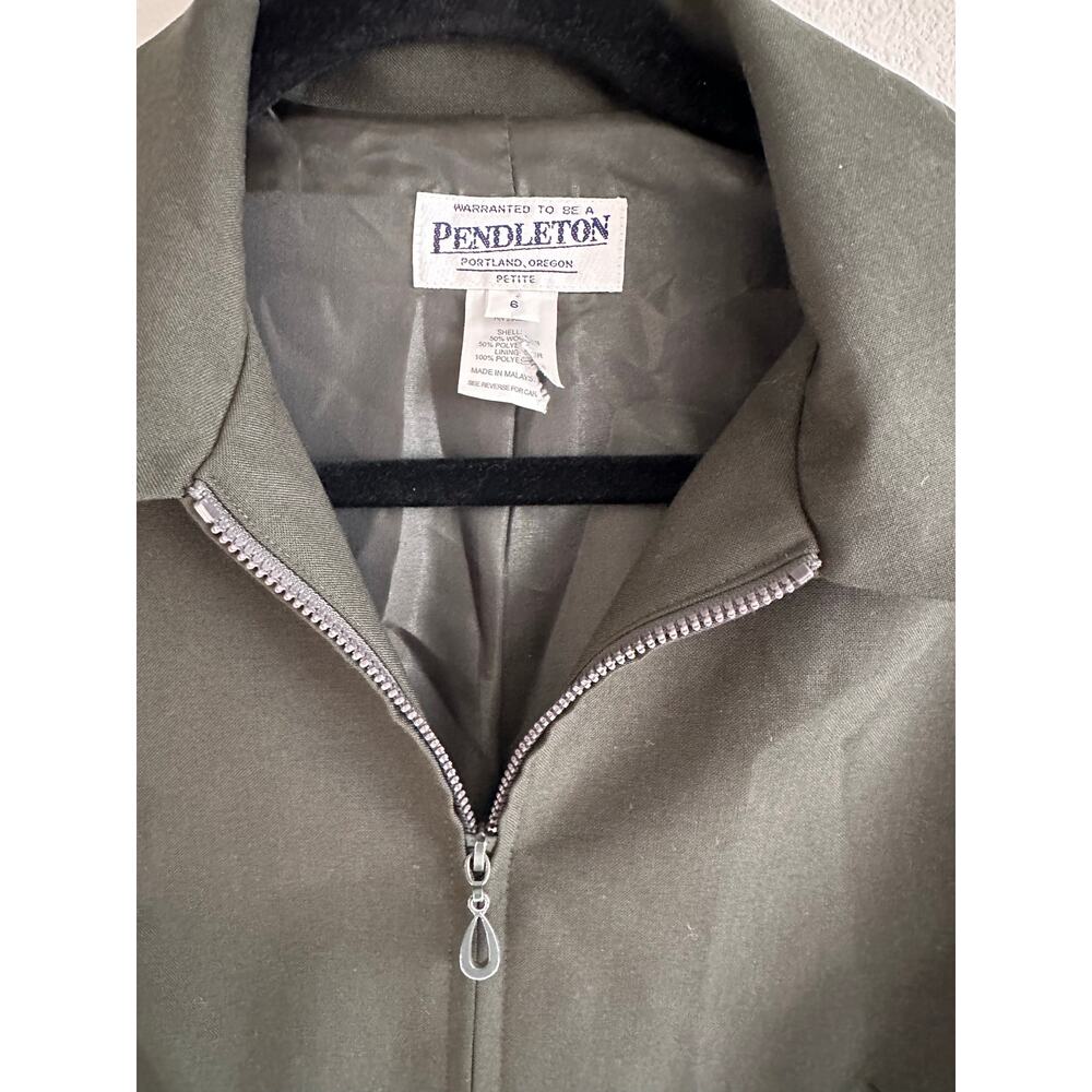 Pendleton Wool Blend Zip Front Jacket Petite 6 Ol… - image 2